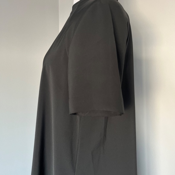 And Other Stories High Neck Black Polyester Scuba A-line Casual Shortsleev Dress - Picture 9 of 14